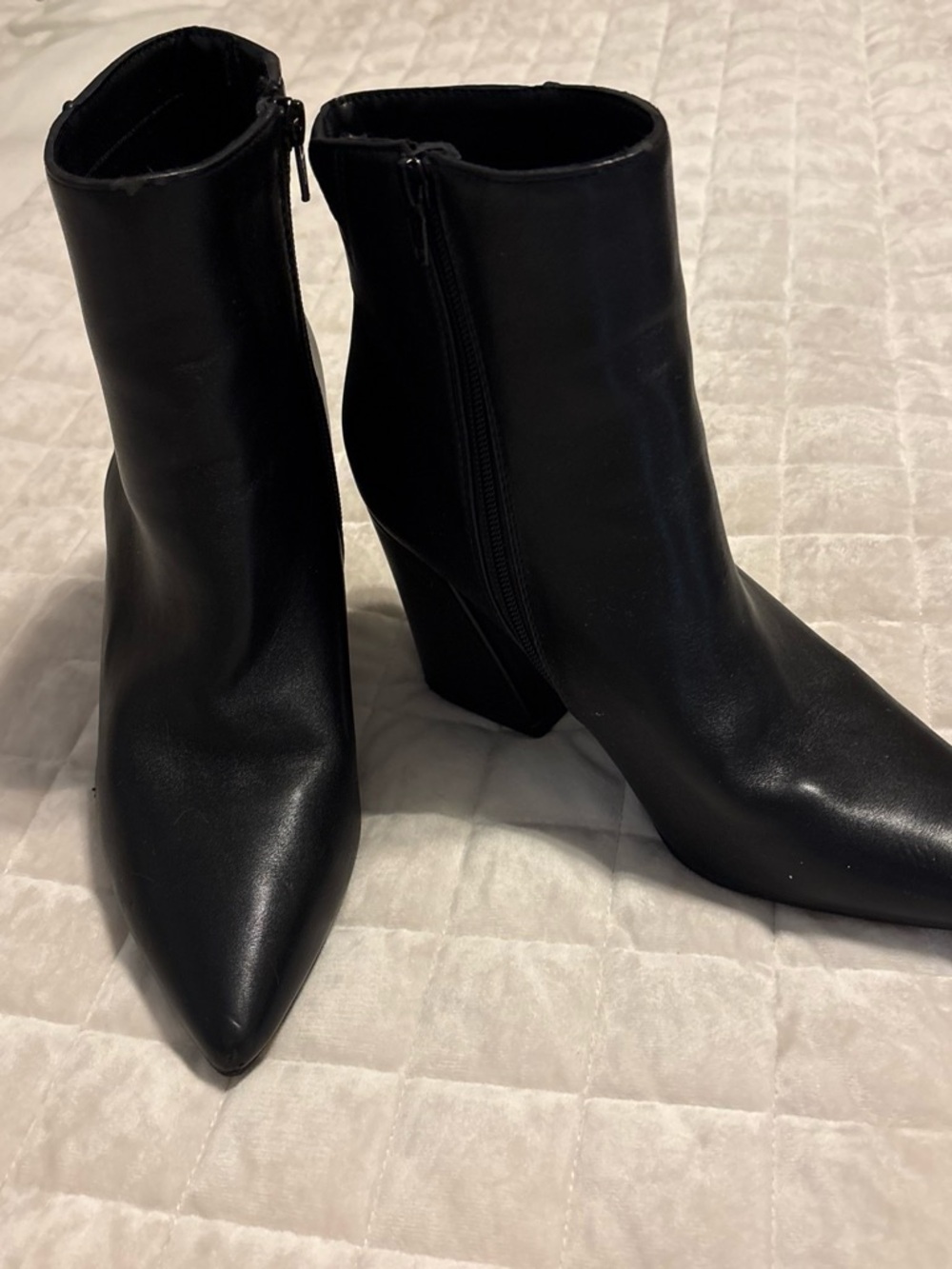 Target Black Pointed Toe Ankle Booties with Block Heel